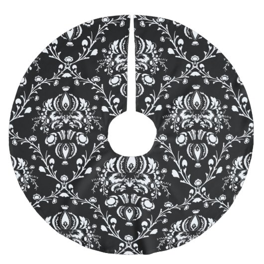 Zwart-witte Damask Kerstboom Rok (Voorkant)