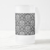 Zwart-witte Damask Matglas Bierpul (Voorkant rechts)