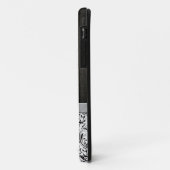 Zwart-witte Damask met Monogram Case-Mate iPhone Case (Achterkant/links)