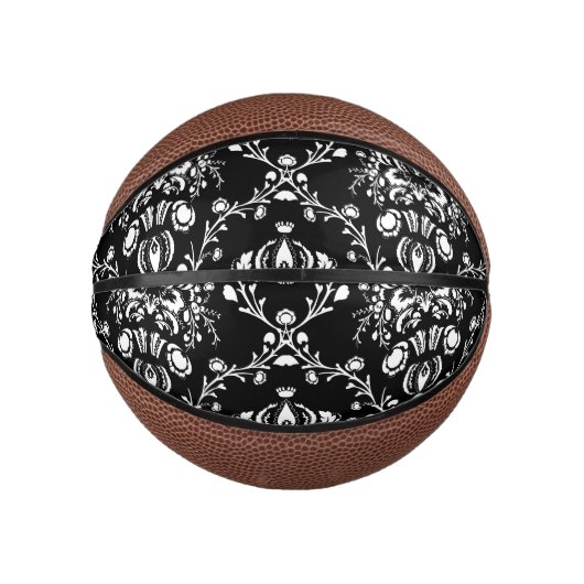 Zwart-witte Damask Mini Basketbal (Voorkant)