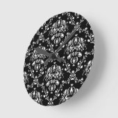 Zwart-witte Damask Ronde Klok (Hoek)