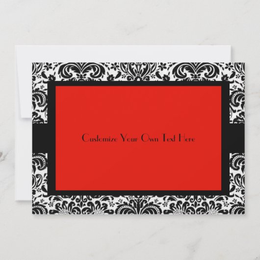 Zwart-witte Damask, Scarlet Kaart (Achterkant)