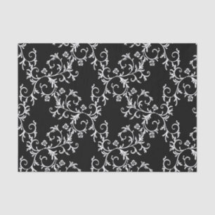 Zwart-witte Damask Tissuepapier