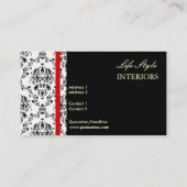 Zwart-witte Damask Visitekaartje (Achterkant)