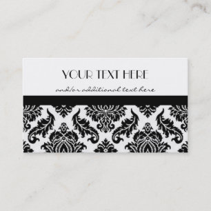 Zwart-witte Damask Visitekaartje