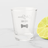 Zwart & Witte Das Moderne Bachelorfeest Shot Glas (Achterkant)