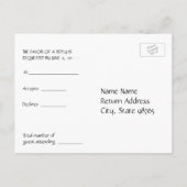 Zwart-witte Davidster RSVP-ansichtkaart Uitnodiging Briefkaart (Achterkant)