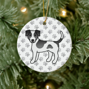 Zwart-Witte Deens-Zweedse Boerderijhond Leuke Hond Keramisch Ornament
