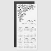Zwart-Witte Dennentak Botanische Kalender 2026 (Voorkant / Achterkant)