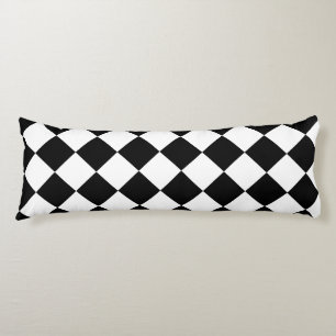 Zwart Witte Diamant Patroon Body Kussen