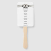 Zwart-witte diamanten harten bruiloft programma fa handwaaier (Achterkant)