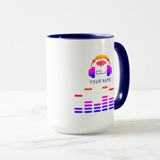 Zwart-witte DJ-stijl Miami kleurrijk Mok (Voorkant rechts)