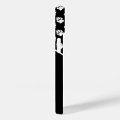 Zwart-witte dog met aangepaste monogram Case-Mate iPhone case (Achterkant / Rechts)