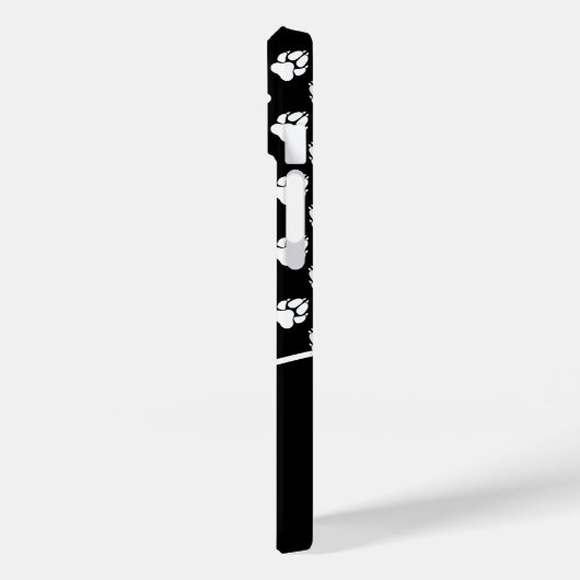Zwart-witte dog met aangepaste monogram Case-Mate iPhone case (Achterkant / Links)