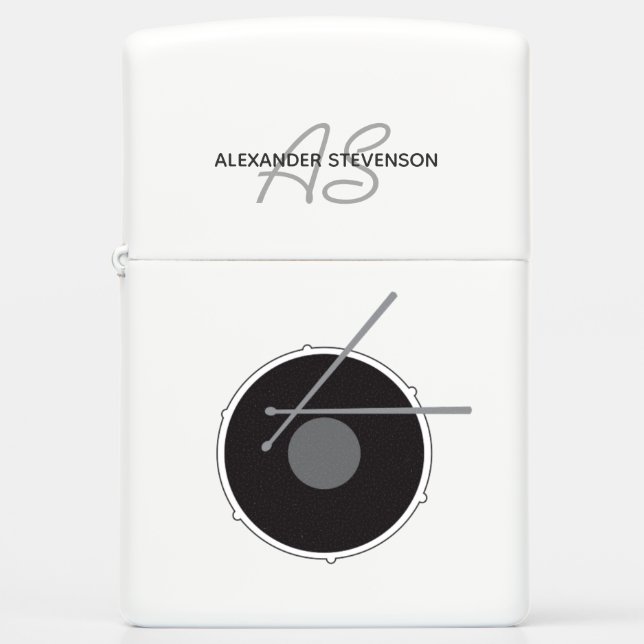 Zwart Witte Drummer Monogram (Voorkant)