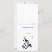 Zwart-witte duif Happy Easter Flat Kaart (Achterkant)