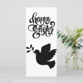 Zwart-witte duif Happy Easter Flat Kaart (Staand voorkant)