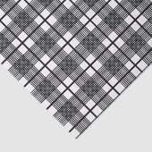 Zwart Witte Dunne Glen Plaid Patroon Tissuepapier (Detail)