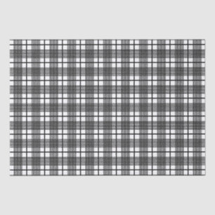 Zwart Witte Dunne Glen Plaid Patroon Tissuepapier