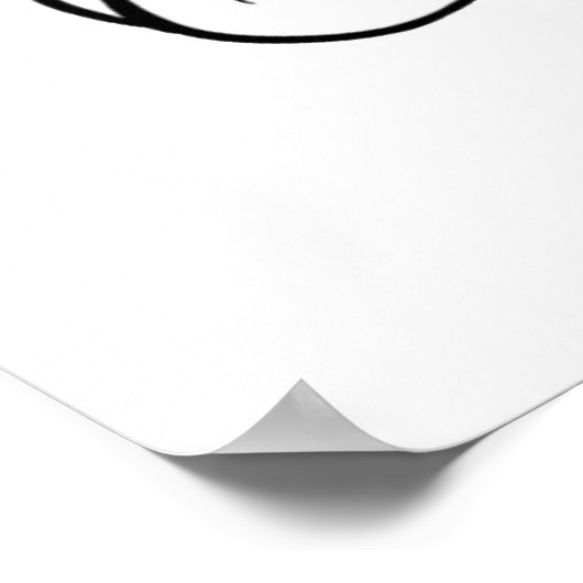 Zwart-witte eenhoorn poster (Hoek)