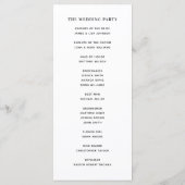 Zwart-witte eenvoudige typografie klassieke bruilo programma (Achterkant)