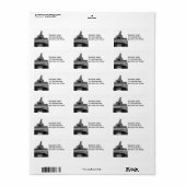 Zwart-witte Eiffeltoren Etiket (Full Sheet)