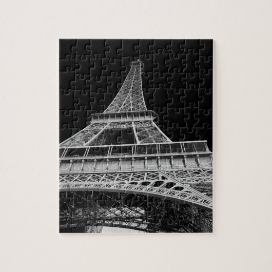 Zwart-witte Eiffeltoren Legpuzzel (Verticaal)