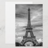 Zwart & Witte Eiffeltoren Parijs Frankrijk Briefpapier (Voorkant / Achterkant)
