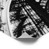 Zwart & Witte Eiffeltoren Parijs Romantiek Stad Poster (Hoek)