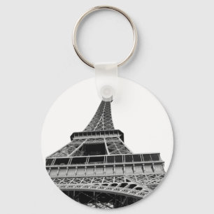 Zwart-witte Eiffeltoren Sleutelhanger