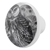 Zwart-witte  Eigenaren kunst Keramische Knop (Rechts)