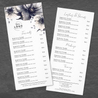 Zwart Witte Elegante Spa Diensten Menu Rackkaart