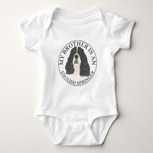Zwart & Witte Engelse Springer Spaniel Romper (Voorkant)