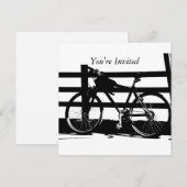 ©Zwart & Witte Fiets aan Zee Uitnodiging op maat (Voorkant / Achterkant)
