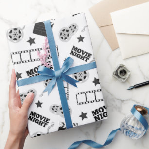 Zwart-witte filmavond cadeaupapier