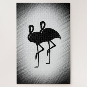 Zwart-witte flamingo legpuzzel