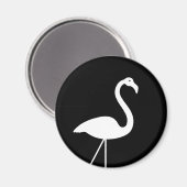 Zwart-witte Flamingo Magnet Magneet (Voorkant / Achterkant)