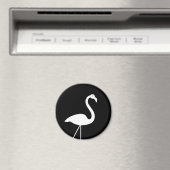 Zwart-witte Flamingo Magnet Magneet (Insitu (Vaatwasser))