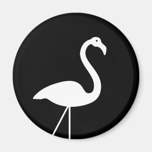 Zwart-witte Flamingo Magnet Magneet