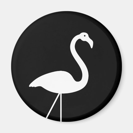 Zwart-witte Flamingo Magnet Magneet (Voorkant)