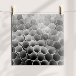 Zwart-witte flexibele rietjes poster