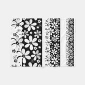 Zwart-witte floraal fleece deken (Voorkant (Horizontaal))