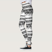 Zwart-witte floraal leggings (Links)