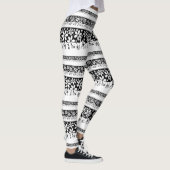 Zwart-witte floraal leggings (Rechts)