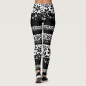 Zwart-witte floraal leggings (Achterkant)