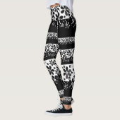 Zwart-witte floraal leggings (Links)