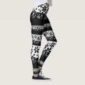 Zwart-witte floraal leggings (Rechts)