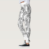 Zwart-witte floraal leggings (Links)