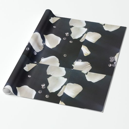Zwart-witte Floral Cadeaupapier (Uitgerold)