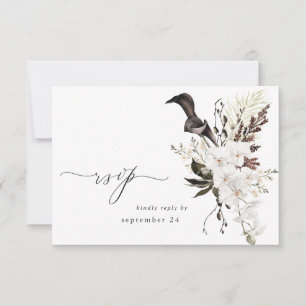 Zwart-witte Floral met RSVP